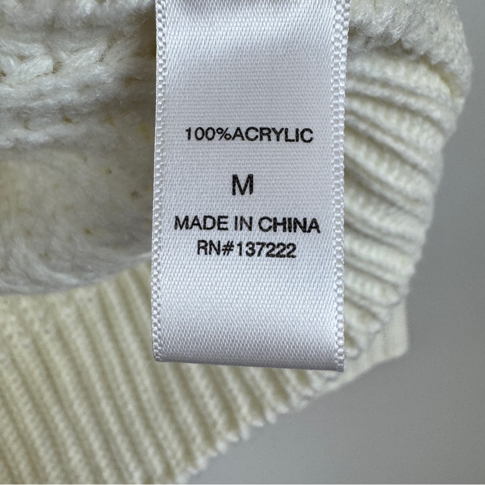 Willow and Wind Knit Sweater Womens M Medium Ivory Long Sleeve V Neck NWT - Picture 5 of 6